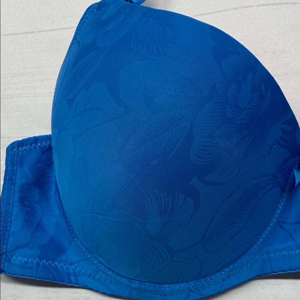 Viola’s Secret NWT Royal Blue Floral Padded Underwire Bra 9793D 42D - Picture 3 of 8